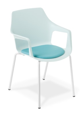 Cocowith Arms 4-leg Light Blue White Frame Seat Uph Charisma Cloud