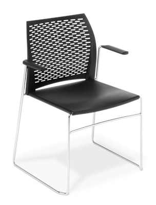 Net Chair Black Arms Chrome Frame
