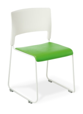 Slim White Seat Uph Stock Vinyl Green