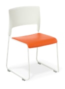 Slim White Seat Uph Stock Vinyl Orange